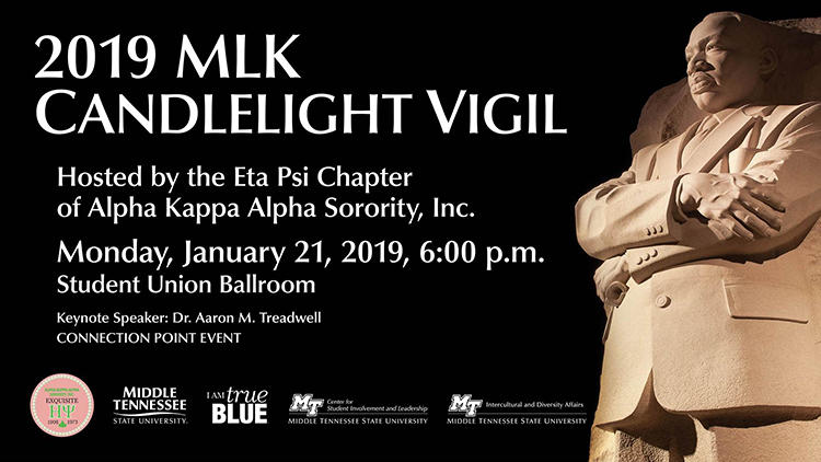 MTSU MLK 2019 vigil graphic created by CVS