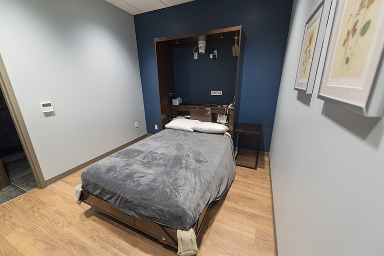 Pictured is one of the exam rooms at the Sleep Centers of Middle Tennessee in Murfreesboro. The Sleep Centers of Middle Tennessee has partnered with the MTSU Center for Health and Human Services to form a consortium conducting sleep research. (MTSU photo by Andy Heidt)
