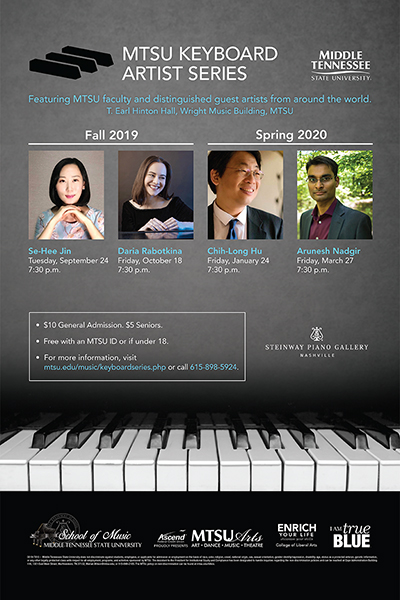 MTSU 2019-20 Keyboard Artist Series poster