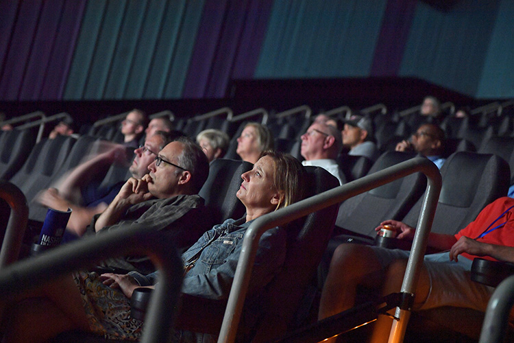Audience members watch the documentary “Homemade,” following a screening of the film Thursday, Oct. 10, at Regal Hollywood 27 as part of the Nashville Film Festival. MTSU is a festival sponsor. (MTSU photo by James Cessna)