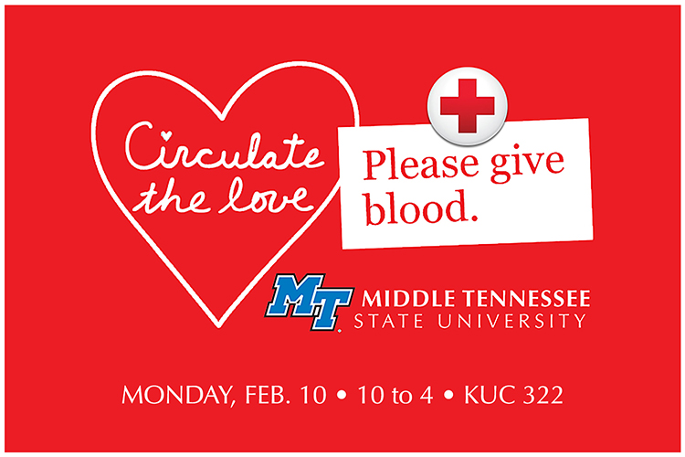 MTSU valentine blood drive 2020 graphic