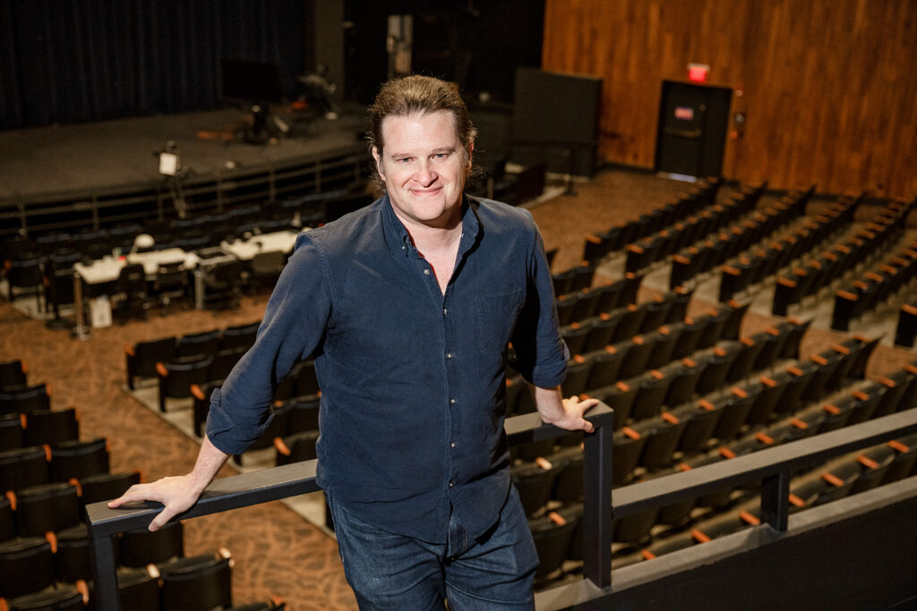 David Wilkerson, Theatre & Dance faculty in and around Tucker Theatre.