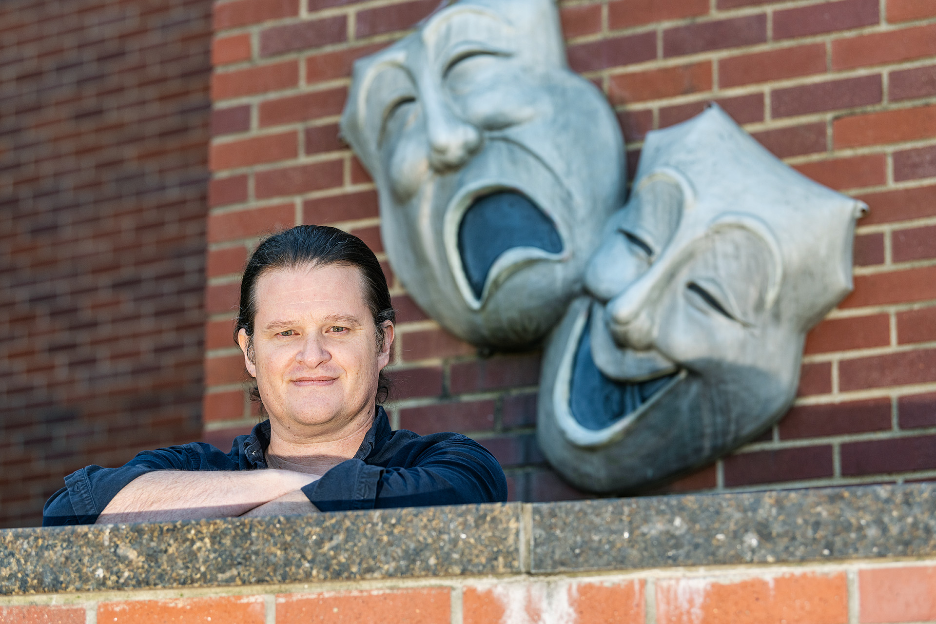 David Wilkerson, Theatre & Dance faculty in and around Tucker Theatre.