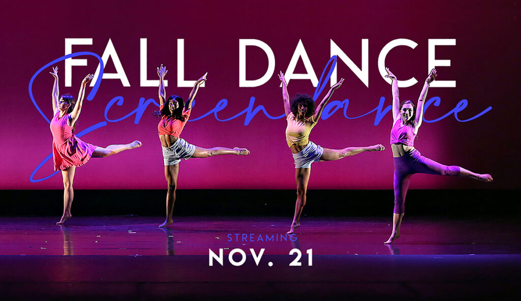 Student members of the MTSU Dance Theatre perform on the Tucker Theatre stage during the 2019 Fall Dance Concert in this file photo. MTSU Dance will present its 2020 Fall Dance Concert Saturday, Nov. 21, via video at the program’s Facebook page: https://www.facebook.com/mtsu.dance. (Photo by Martin O’Connor)