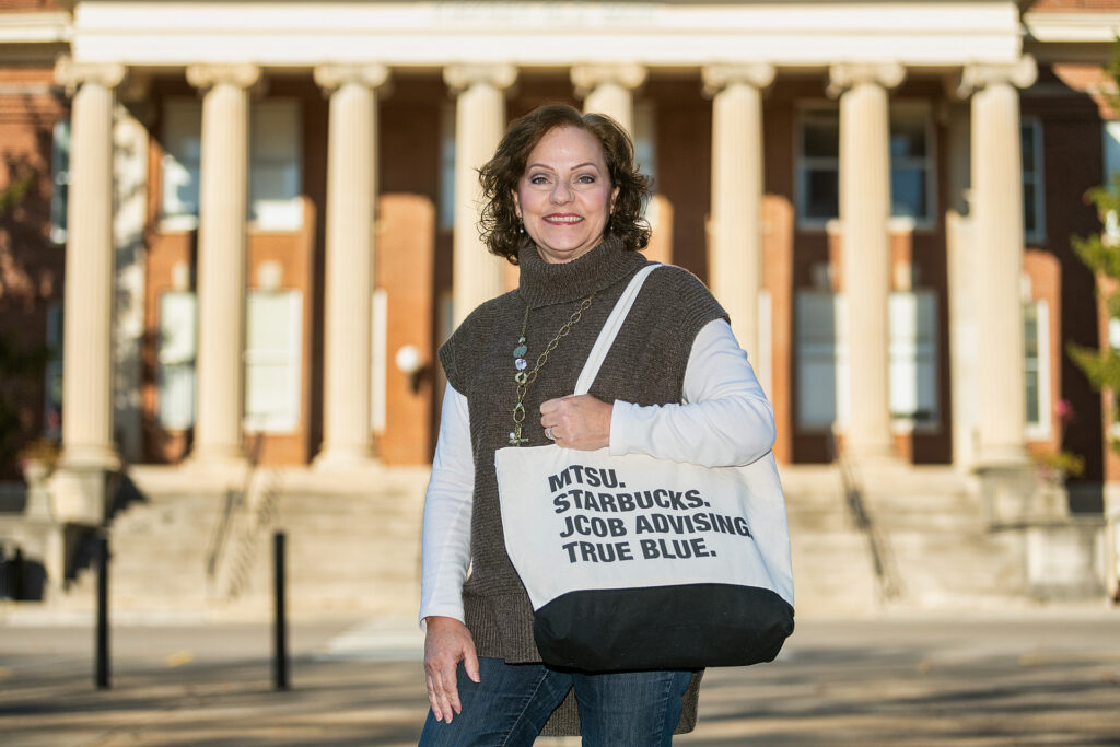 Paula Calahan, Advisor, Jennings A. Jones College of Business in and around Walnut Grove. (Photo: Andy Heidt)