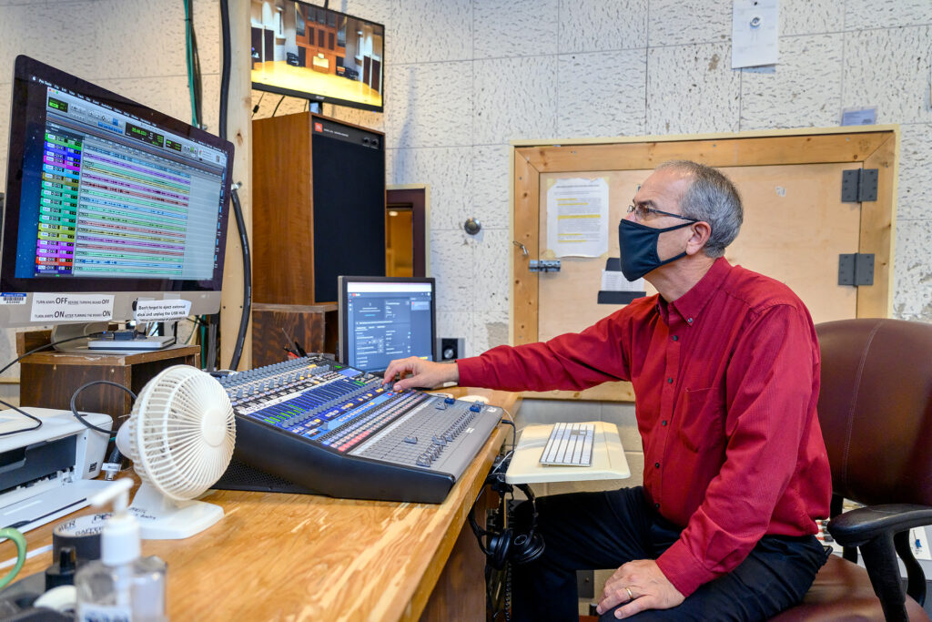 Tim Musselman, School of Music faculty, Manager Facilities and Publicity at Wright Music Hall. (Photo: J. Intintoli)