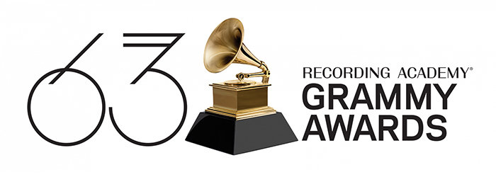 logo for the 63rd annual Grammy Awards, set for broadcast Sunday, Jan. 31, 2021, on CBS