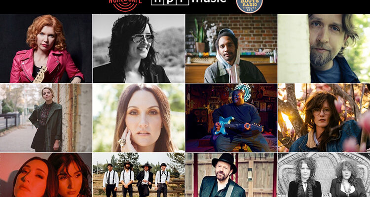 The 2021 AmericanaFest daytime lineup includes, top row, from left, Sue Foley, Brandy Clark, Tré Burt, Hayes Carll; second row, from left, Aoife O’Donovan, Natalie Hemby, Christone “Kingfish” Ingram, SG Goodman; and third row, from left, Jade Jackson and Aubrey Sellers, The Dead South, Colin Linden, and The Whitmore Sisters. (Collage courtesy of WMOT-FM Roots Radio)