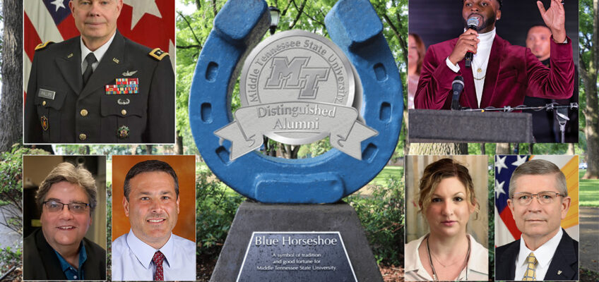 2023-24 MTSU Distinguished Alumni promo graphic