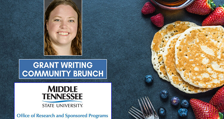 Middle Tennessee State University’s Office of Research and Sponsored Programs will host a Grant-Writing Community Brunch for grant-funded faculty and staff from 9 to 11 a.m. on Friday, March 29, at the MT Center in the Sam Ingram Building on campus. (MTSU graphic illustration by Stephanie Wagner)