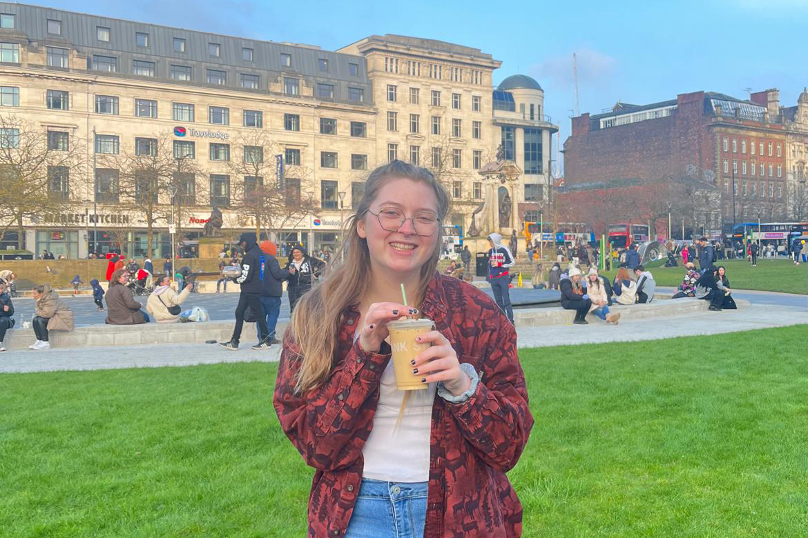 Journalism student Jordan Reining is studying abroad at the University of Salford. (Photo: Jordan Reining)