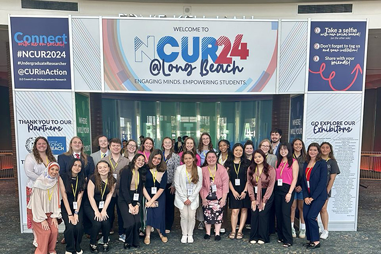Middle Tennessee State University sent a record 32 undergraduate research students to present at the National Conference for Undergraduate Research in April 2024 at the Long Beach Convention Center in Long Beach, Calif. (Submitted photo).