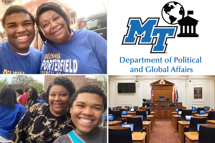 Yusuf Dogan, a political science student at Middle Tennessee State University in Murfreesboro, Tenn., poses with Metro-Nashville Councilwoman Delishia Porterfield during one of her canvassing campaigns. Dogan fulfilled an internship with Porterfield and was allowed to write a piece of legislation that was adopted by the the Metropolitan Council of Nashville and Davidson County. (Submitted photo)