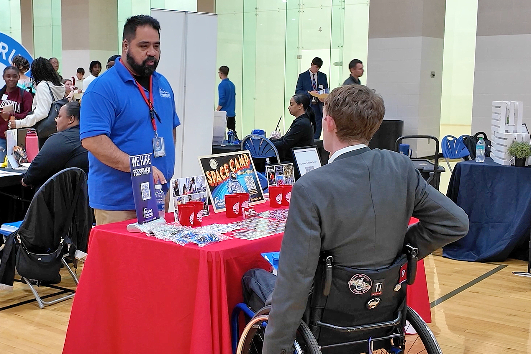 The Career Development Center at Middle Tennessee State University in Murfreesboro, Tenn., hosted the annual Big Career Fair on Thursday, Sept. 25, in the Campus Recreation Center gymnasium. There were 200-plus employers from a wide range of industries on hand to meet with over 2,000 students and alumni — a record-breaking attendance. (MTSU photo by Karli Sutton)
