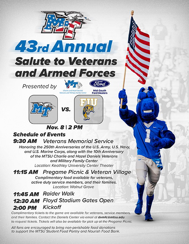 Salute to Veterans Blue Raider Athletics promo