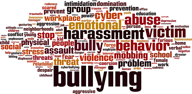 A bullying word cloud (Adobe Stock photo)