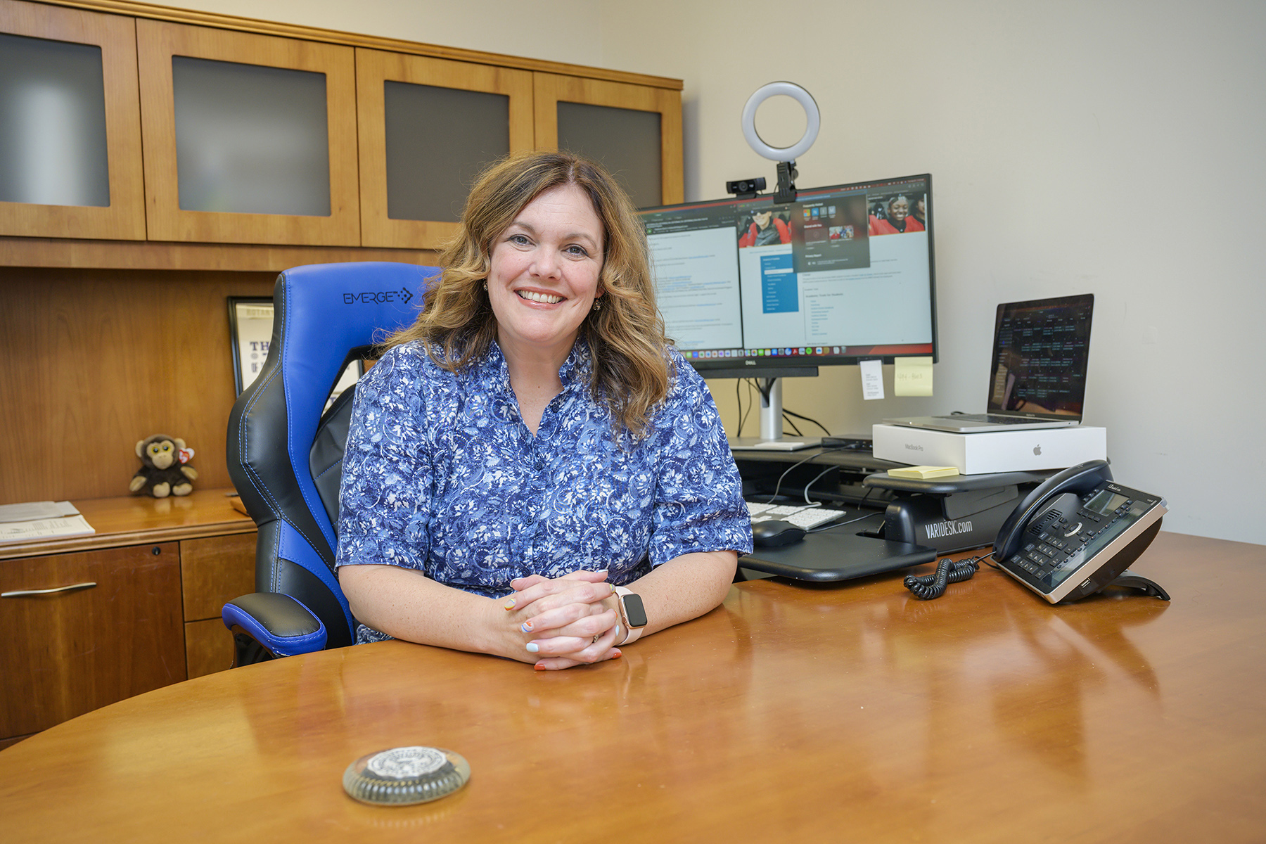 Shown here in the College of Graduate Studies, Amy Harris recently stepped in as associate dean of Middle Tennessee State University’s College of Graduate Studies after years serving the university as a professor and graduate program director. Harris said she hopes to bring her background in data analytics to the college to help it grow. (MTSU photo by Andy Heidt)