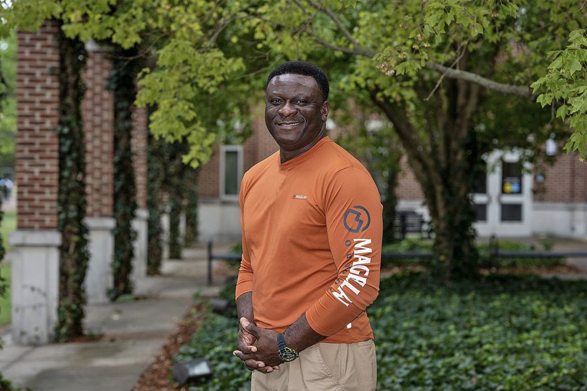 In this undated photo, rising senior concrete industry management major and Honors Transfer Fellow Bennie Thompson of Fayetteville, Tenn., is shown outside of the Paul W. Martin Sr. Honors Building on the campus of Middle Tennessee State University. (Submitted photo)