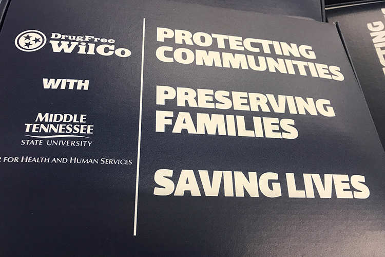 MTSU’s Center for Health and Human Services, in partnership with DrugFree Wilco, developed these outreach and education training packages for law enforcement officers in Wilson County as part of a series of recent educational sessions held virtually about opioid use disorder. (Submitted photo)