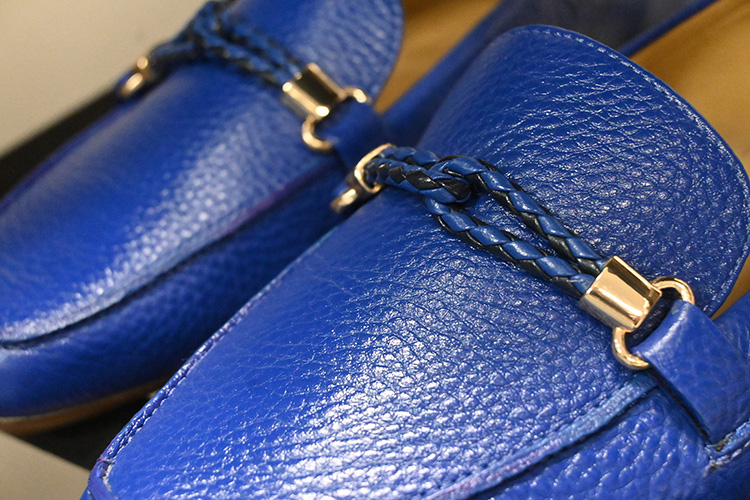 These shoes are one of many pairs that Middle Tennessee State University students can choose from when shopping in the Career Closet located in room 327 of Keathley University Center on the MTSU campus in Murfreesboro, Tenn. Students can choose clothing pieces and accessories like shoes and ties at no cost. (MTSU photo by Jordan Reining)