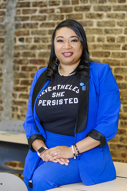 Dr. Christina Cobb, an assistant professor in the College of University Studies, tries to make her MT Engage math classes fun with games and activities. (MTSU Photo by J. Intintoli)