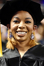 Dr. Brelinda Johnson, manager of the MTSU Scholars Academy and the first graduate of the Assessment, Learning and Student Success Ed.D. Program, is shown shortly before receiving her degree on Saturday, Dec. 11. (MTSU photo by J. Intintoli)