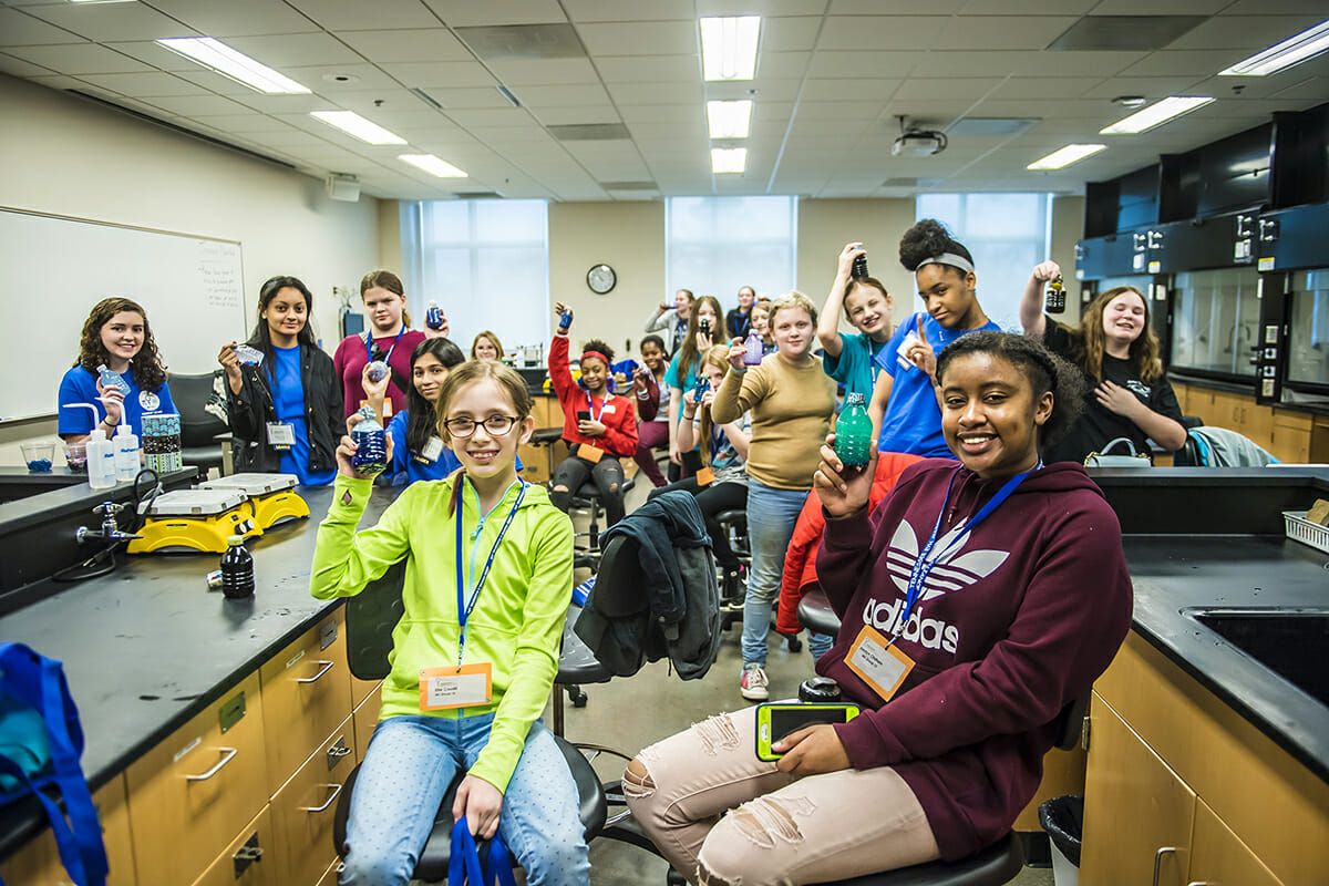 This group of EYH attendees show off their lab results.