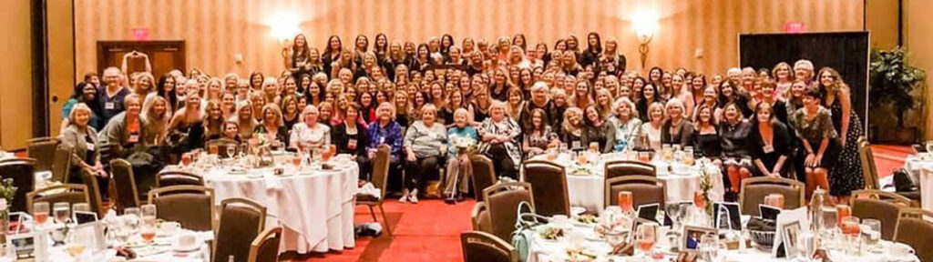 A large group of alumnae and current members of the MTSU Epsilon Tau chapter of Alpha Delta Pi pose for photo at Embassy Suites in Murfreesboro to commemorate the 50th anniversary of its founding. The sorority chapter held a series of events April 12-13 on and off campus to celebrate. (Submitted photo)