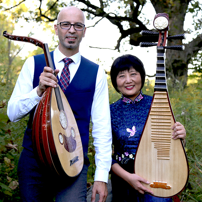 Syrian oud player Issam Rafea, left, and Chinese pipa player Gao Hong (Photo submitted)
