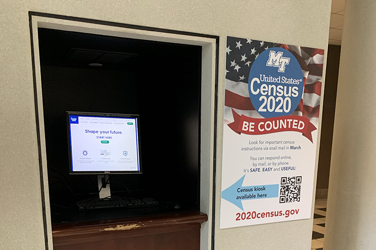 This special kiosk on the first floor of the James E. Walker Library is available for anyone still needing to fill out the 2020 Census questionnaire. (Submitted photo)
