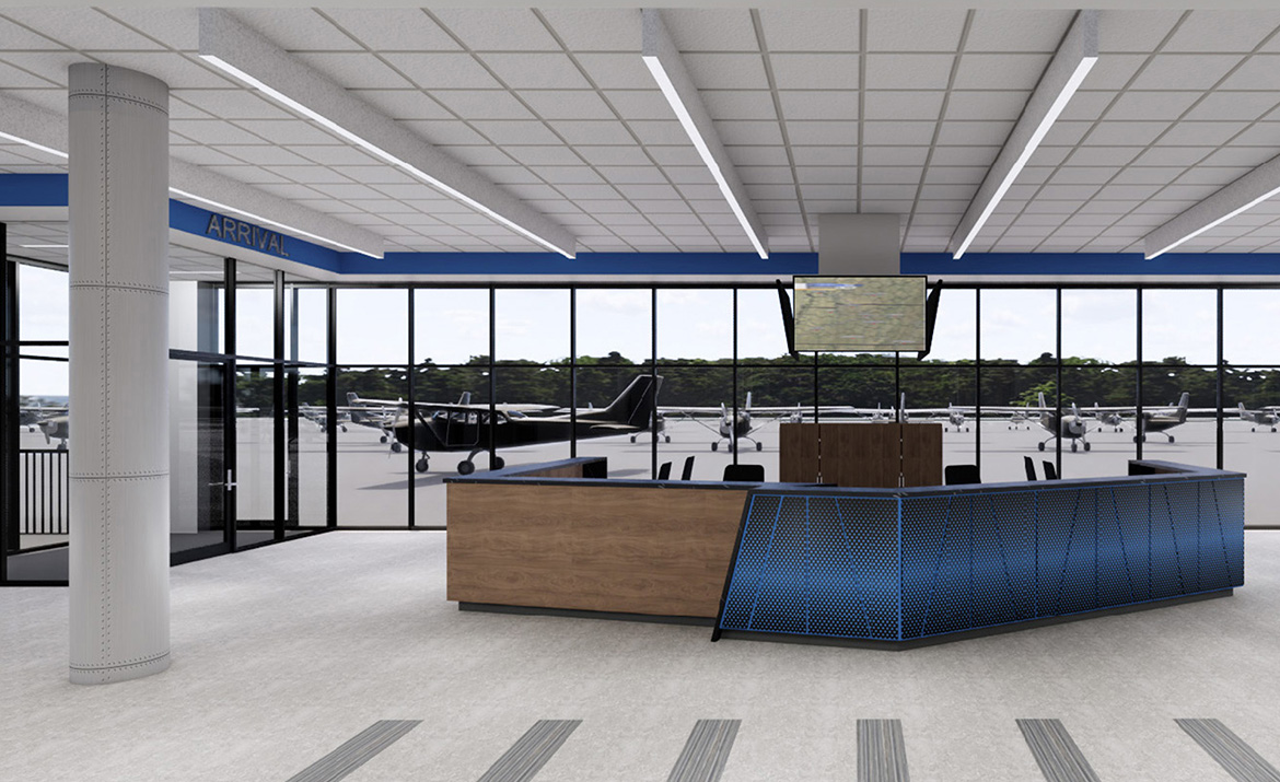 This artist rendering shows an interior view of Middle Tennessee State University’s new Aerospace Department facilities planned to be built at the Shelbyville Municipal Airport following the Dec. 3 groundbreaking ceremony. The Murfreesboro university is relocating its flight training program from Murfreesboro Airport to accommodate program growth. (Courtesy MTSU)