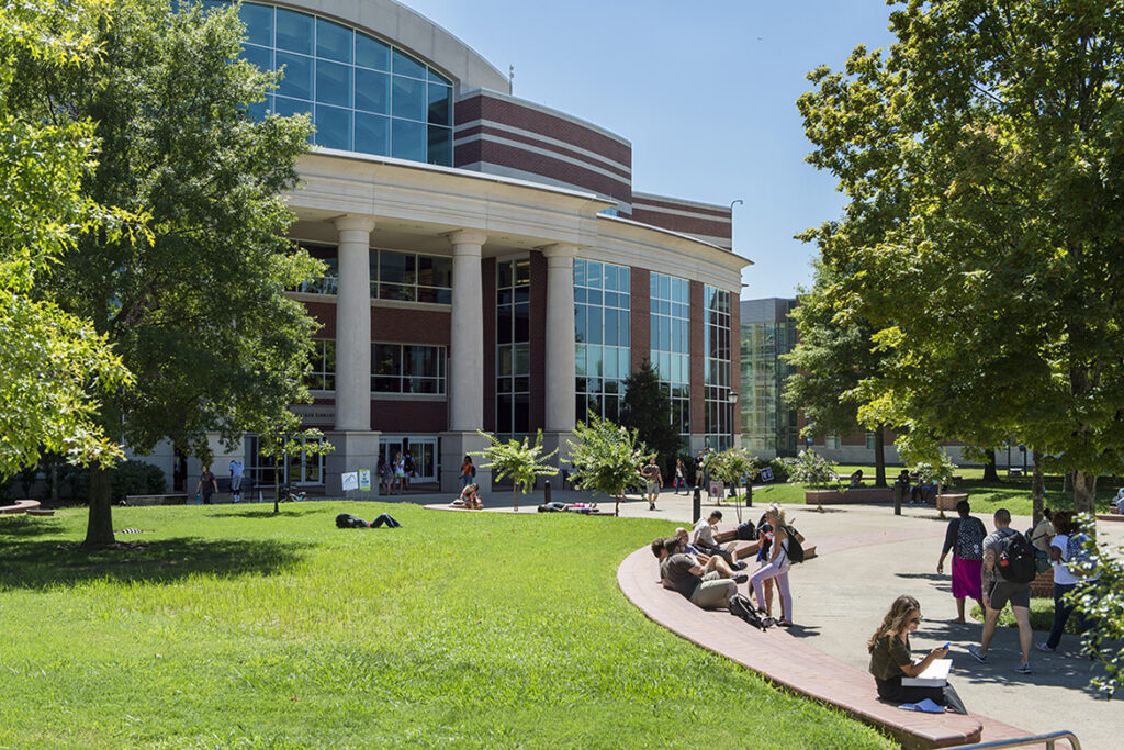 The James E. Walker Library on the Middle Tennessee State University campus in Murfreesboro, Tenn., will be open Saturday and Sunday, Aug. 31-Sept. 1, but closed Monday, Sept. 2, for Labor Day holiday. (MTSU file photo by Andy Heidt)