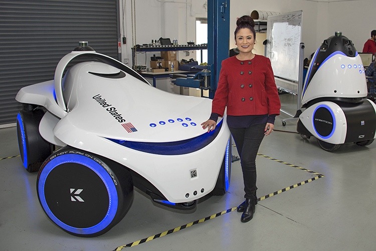 Silicon Valley executive Mercedes Soria, an MTSU alumna (’98), is featured in the latest edition of MTSU magazine. Soria is currently chief intelligence officer and executive vice president of software engineering at a California company called Knightscope. (MTSU photo by Darby Campbell)