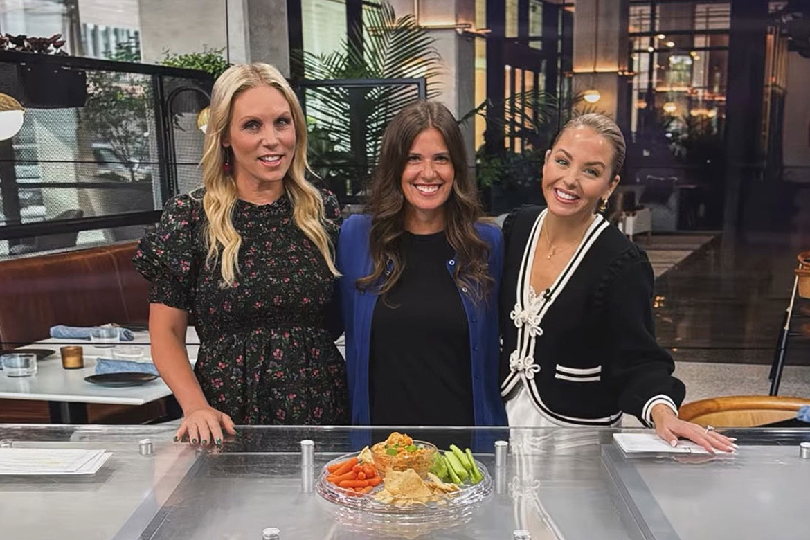 Sarah Harris, center, a lecturer in the Nutrition and Food Science program at Middle Tennessee State University in Murfreesboro, Tenn., is shown in the studios of WKRN'TV News 2 in Nashville, Tenn., for the station's "MTSU on 2" segment as part of the "Local on 2" programming in which she offered creative meal plans using ChatGPT for busy families. Pictured with her are program co-host Stephanie Langston, left, and co-host and producer Laura Schweizer. (Submitted photo)