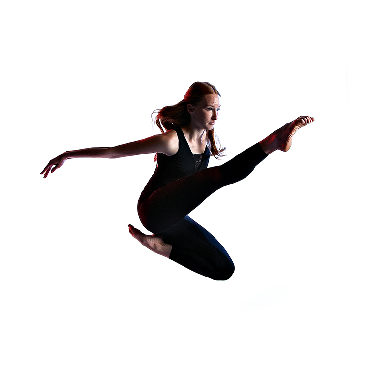 Catherine Bright of Philadelphia, Tennessee, a junior majoring in dance at MTSU, is captured in a mid-air pose in this publicity photo. MTSU Dance Theatre will present its 2022 Spring Concert Thursday-Saturday, April 20-23, at 7:30 each night in Tucker Theatre on campus, and tickets are available at https://mtsu.edu/theatreanddance. (file photo by Martin O’Connor)