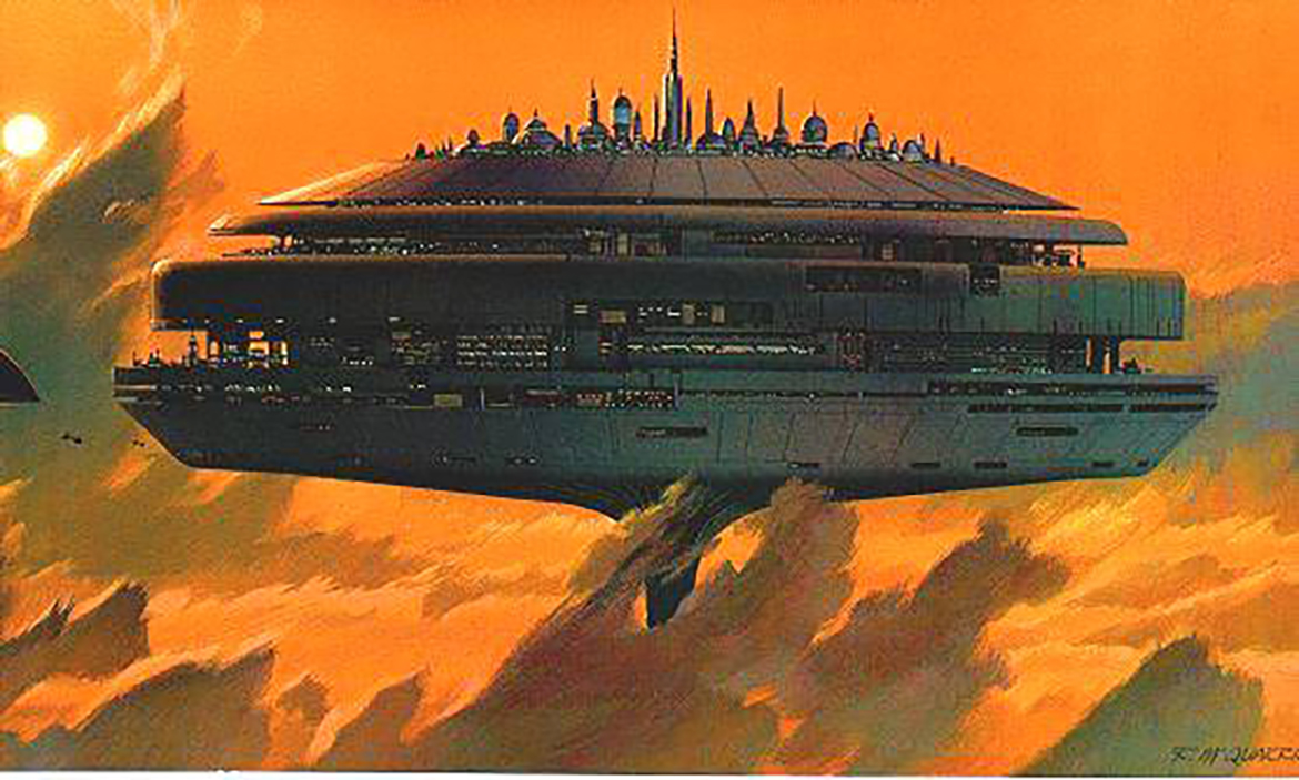The Cloud City of Bespin, a fictional planet first seen in the 1980 move “Star Wars: The Empire Strikes back” and in other Star Wars films. Middle Tennessee State University Department of Physics and Astronomy instructor Greggory “Gregg” McPherson will include the image as part of his 6:30 p.m. Friday, March 3, Star Party presentation in Wiser-Patten Science Hall Room 102. (Photo/graphic by Ralph McQuarrie)