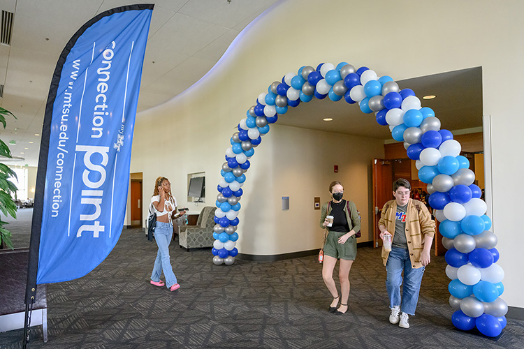 During the annual MTSU Student Organization Fair held Aug 30 in the Student Union ballroom, students had the chance to meet members of more than 100 student organizations participating in the fair, which attracted hundreds of students during breaks between classes. The Center for Student Involvement and Leadership held the Student Organization Fair at a central location and time where the university’s more than 300 clubs and groups can recruit new members. (MTSU photo by J. Intintoli)