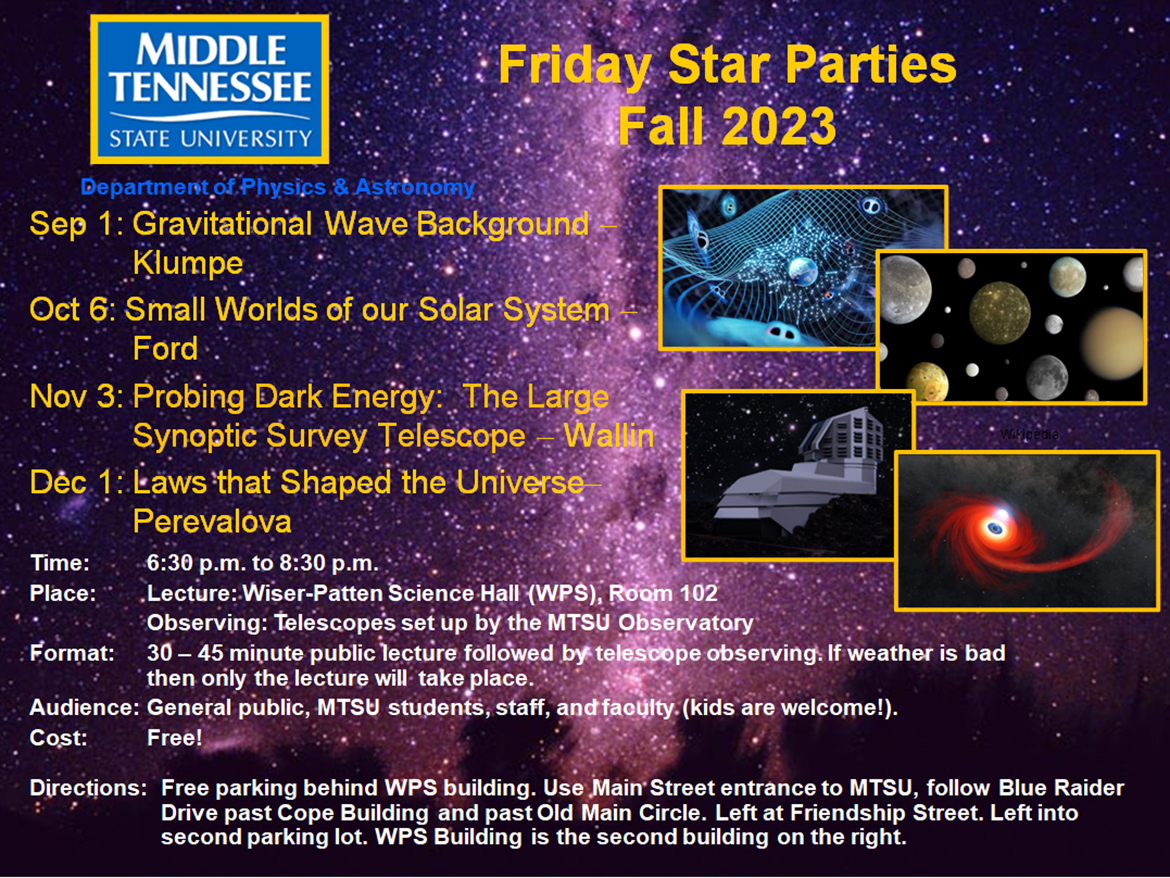 MTSU Friday Star Party promo flyer