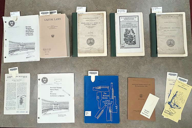The Distilling, Fermenting and Brewing Collection at MTSU's James E. Walker Library includes legal, agricultural and cultural items related to the liquor industry. Walker Library was named Preservation Steward for government documents related to the subject. (Nancy DeGennaro/MTSU)