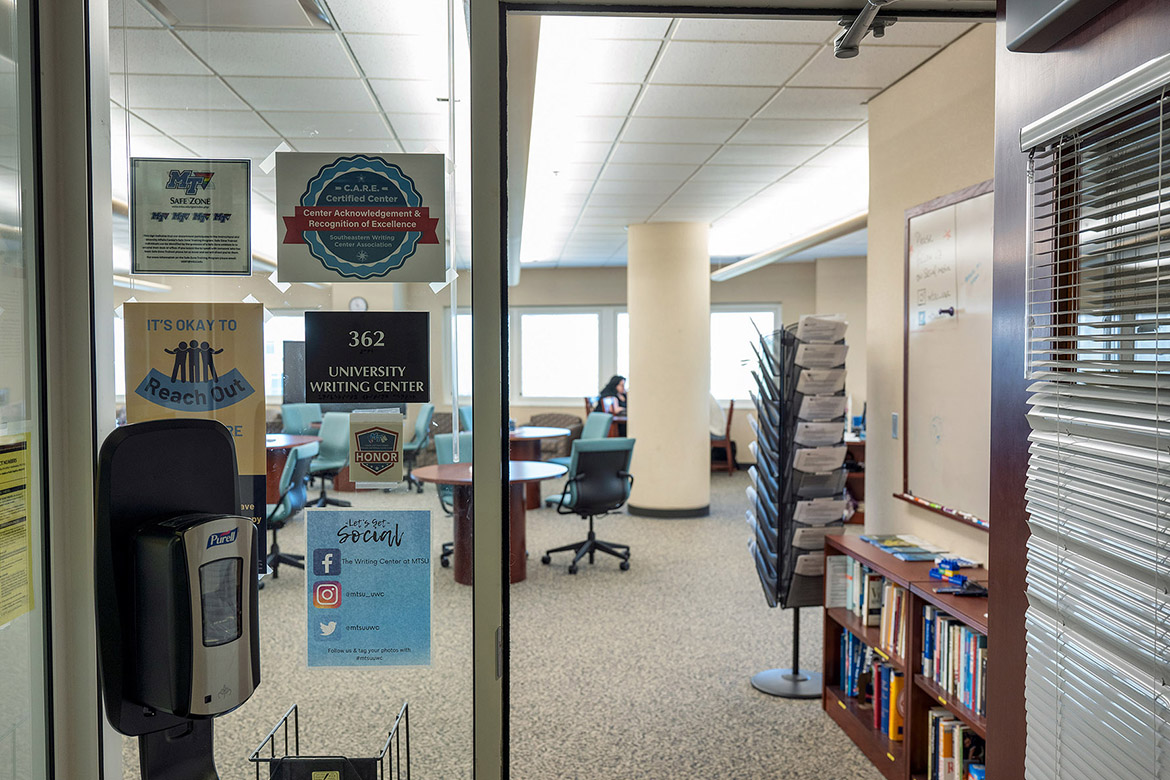The Margaret H. Ordoubadian University Writing Center at Middle Tennessee State University in Murfreesboro, Tenn., is located in Room 362 at James E. Walker Library on campus. The center provides free writing assistance and support services for students, faculty and staff. (MTSU photo by J. Intintoli)