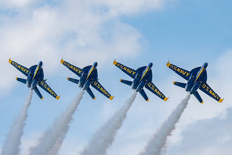 The U.S. Navy Blue Angels are the elite flight demonstration squadron known for their high-flying maneuvers and precision aerobatics. Pilots from the team will speak at 8:30 a.m. Friday, June 6, in the Learning Resource Center on the campus of Middle Tennessee State University, ahead of the Great Tennessee Air Show set for Saturday-Sunday, June 7-8, at the Smyrna (Tenn.) Airport. (Photo courtesy U.S. Navy)