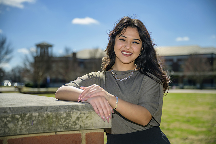 Middle Tennessee State University senior forensic science major Miquellie Bonner of Mt. Juliet, Tenn., has been spreading the word about the annual student research and creative activity exposition “Scholars Week,” as its first student ambassador. The event is set for 10:30 a.m. March 25 at the Student Union Building ballroom on campus. (MTSU photo by Andy Heidt)