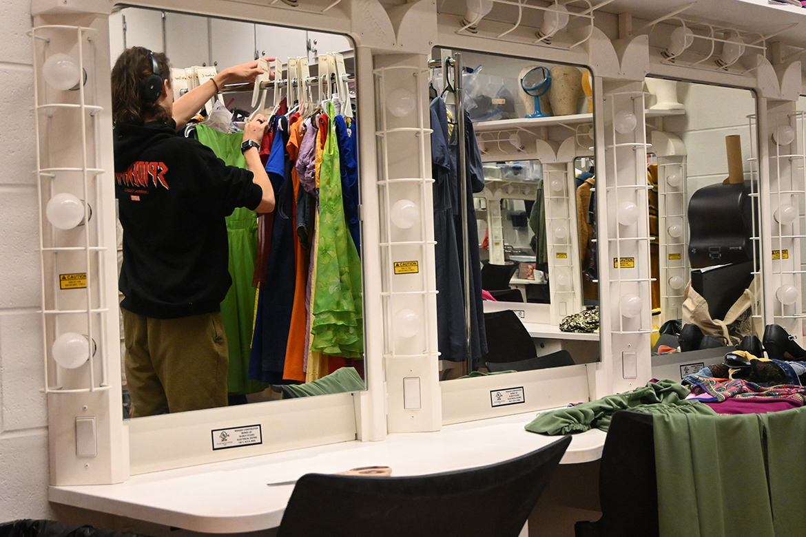 Tennessee Governor’s School for the Arts theatre design student Liam Maxwell, a rising senior at Centennial High School in Franklin, Tenn., prepares costumes inside the costume shop inside Tucker Theatre at Middle Tennessee State University in Murfreesboro, Tenn. Designed for top-rated students, this year’s recently concluded three-week residency program allowed almost 300 high school juniors and seniors from across the state to earn college credit and develop skills in their discipline on the MTSU campus. (MTSU photo by Jordan Reining)