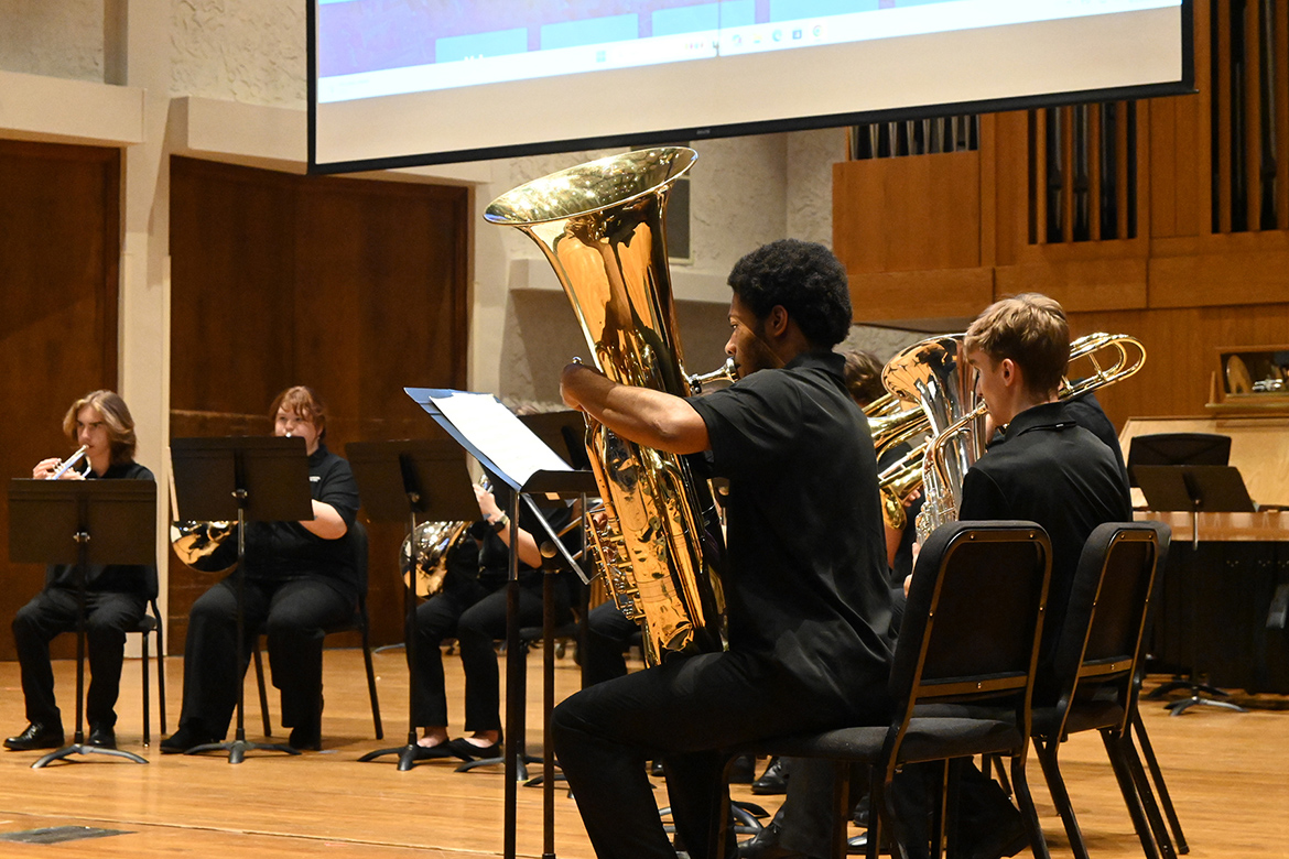 Tennessee Governor’s School for the Arts music students rehearse for their final performance inside the Wright Music Building at Middle Tennessee State University in Murfreesboro, Tenn. Designed for top-rated students, this year’s recently concluded three-week residency program allowed almost 300 high school juniors and seniors from across the state to earn college credit and develop skills in their discipline. (MTSU photo by Jordan Reining)