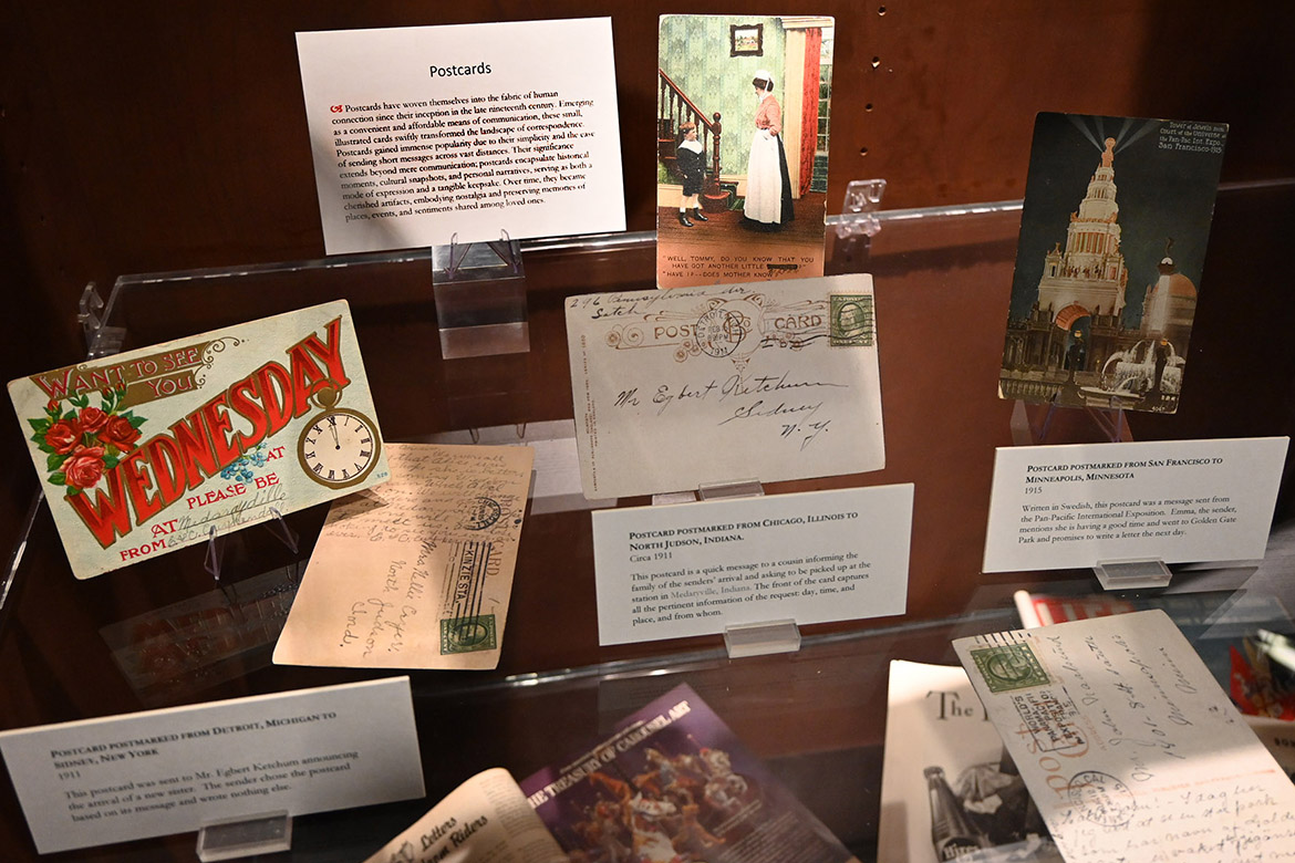 Correspondence and letter writing were changed by printing through the humble self-adhesive stamp. Examples of elaborate stationary and early stamps can be seen on display in the “Printing for the People: Press and Print in Everyday Life” exhibit in Special Collections at James E. Walker Library at Middle Tennessee State University. The exhibit is on display through the end of the spring semester in Special Collections, located on the fourth floor. (MTSU photo by Nancy DeGennaro)