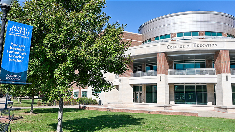 MTSU’s College of Education shines in the sunlight on a fall day on campus on Oct. 15, 2020. (MTSU photo by Stephanie Barrette)