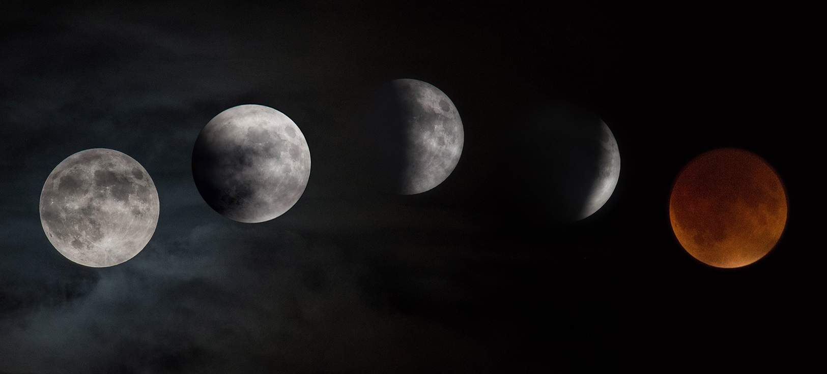The supermoon lunar eclipse captured as it moved over NASA’s Glenn Research Center on Sept. 27, 2015. Another total lunar eclipse will happen Sunday, Jan. 20. (Photo by Rami Daud/NASA)